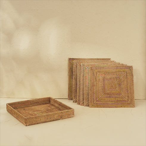 Square Placemat with Holder - Coastal Villa Homeware